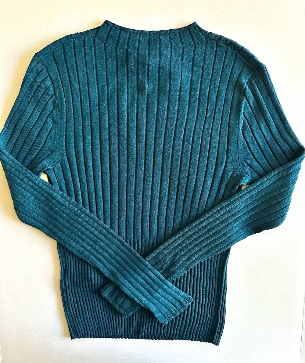 Banana Republic Women’s Green Teal Ribbed Merino Wool Sweater Size S NWT